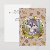 ウルフお洒落かわいらし サンキューカード (正面/裏面)