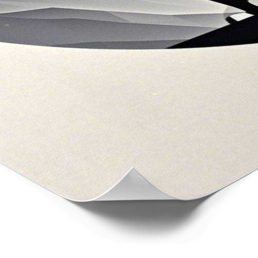 ウルフお洒落シルエットブラックグレーのミニマル ポスター (角)