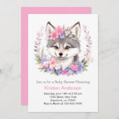 ウルフお洒落夢が女の子の赤ちゃんシャワーを発表 招待状 (正面/裏面)