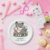 ウルフかわいらしカラフルの赤ちゃんシャワー ペーパープレート (パーティー)