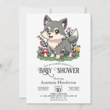 ウルフかわいらしカラフルの赤ちゃんシャワー