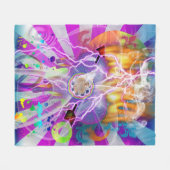 ウルフでユニークにデザインされた超リアルなアートワーク フリースブランケット (正面(横))