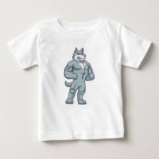 ウルフとしてボディビルダー極端 ベビーTシャツ (正面)