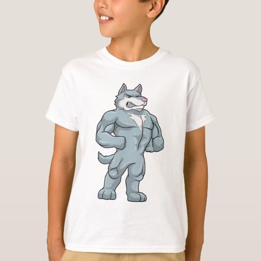ウルフとしてボディビルダー極端 Tシャツ (正面)