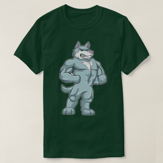 ウルフとしてボディビルダー極端 Tシャツ (デザイン正面)