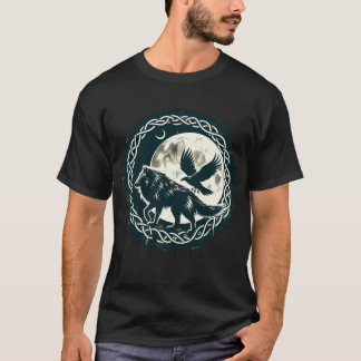 ウルフとカラスのケルトのTシャツ Tシャツ