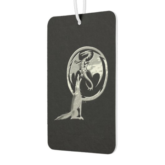 ウルフとドラゴンシルバーブラックカーエアーフレッシュナー カーエアーフレッシュナー (左)