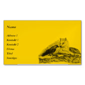 ウルフとレイベン – ブラックとイエローのデザイン マグネット名刺 (正面)