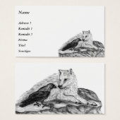 ウルフとレイベン – 白黒デザイン (正面&裏面)