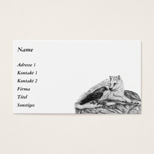 ウルフとレイベン – 白黒デザイン (正面)