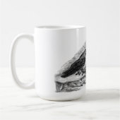 ウルフとレイベン – 白黒デザイン コーヒーマグカップ (左)