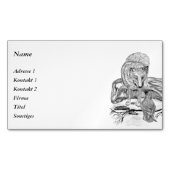 ウルフとレイベン – 白黒デザイン マグネット名刺 (正面)