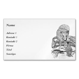 ウルフとレイベン – 白黒デザイン マグネット名刺