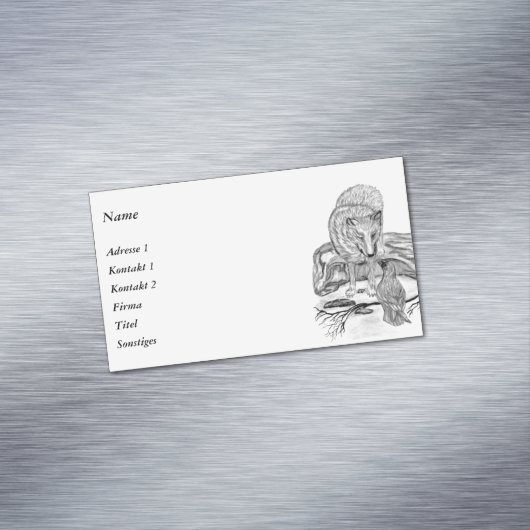 ウルフとレイベン – 白黒デザイン マグネット名刺 (インサイチュ)