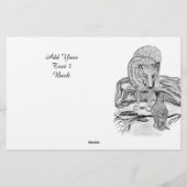 ウルフとレイベン – 白黒デザイン 便箋 (裏面)