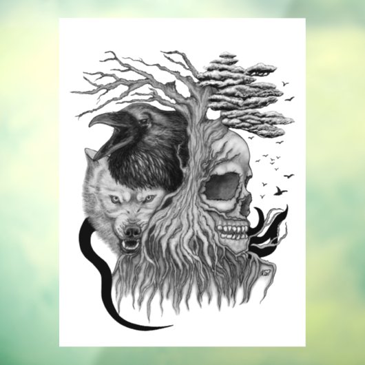 ウルフとレイヴンのスカル ウィンドウサイン (シート3)