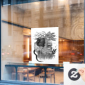 ウルフとレイヴンのスカル ウィンドウサイン (カフェ窓)