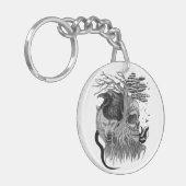 ウルフとレイヴンのスカル キーホルダー (正面左)