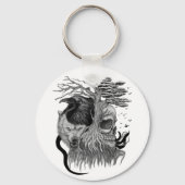 ウルフとレイヴンのスカル キーホルダー (正面)