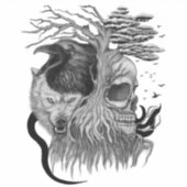 ウルフとレイヴンのスカル シール (正面)