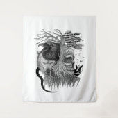 ウルフとレイヴンのスカル タペストリー (正面)