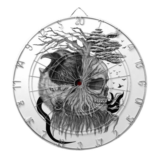 ウルフとレイヴンのスカル ダーツボード (正面)