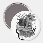 ウルフとレイヴンのスカル マグネット (正面/裏面)