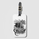 ウルフとレイヴンのスカル ラゲッジタグ (正面縦)