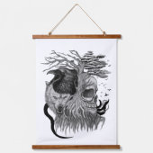 ウルフとレイヴンのスカル 吊り下げ型タペストリー (正面)