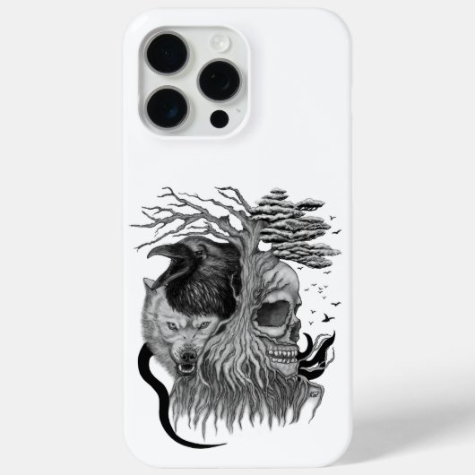 ウルフとレイヴンのスカル Case-Mate iPhoneケース (裏面)