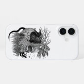 ウルフとレイヴンのスカル iPhone 16ケース (裏面横)
