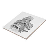 ウルフとレイヴンの白黒デザイン タイル (側面)