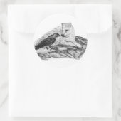 ウルフとレイヴンの白黒デザイン ラウンドシール (バッグ)