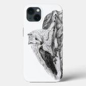 ウルフとレイヴンの白黒デザイン Case-Mate iPhoneケース (裏面)