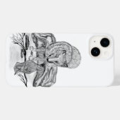 ウルフとレイヴンの白黒デザイン Case-Mate iPhoneケース (裏面 (横))