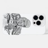 ウルフとレイヴンの白黒デザイン Case-Mate iPhoneケース (裏面 (横))