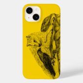 ウルフとレイヴンの黒と黄色のデザイン Case-Mate iPhoneケース (裏面)