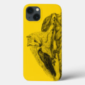 ウルフとレイヴンの黒と黄色のデザイン Case-Mate iPhoneケース (裏面)