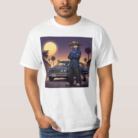 ウルフとローライダー Tシャツ (正面)