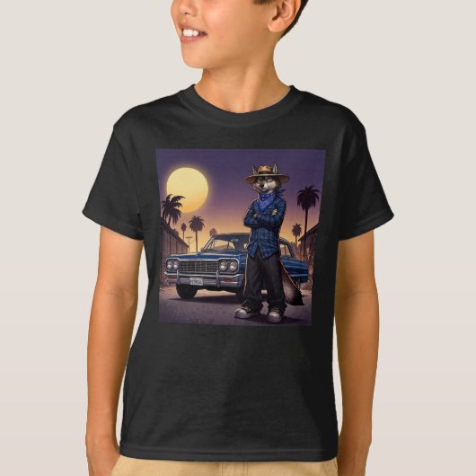 ウルフとローライダー Tシャツ (正面)