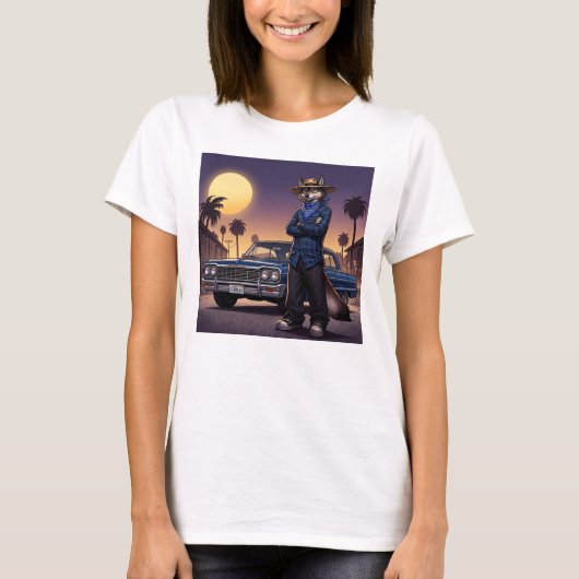 ウルフとローライダー Tシャツ (正面)