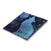 ウルフと満月のセラミック絵を描タイル タイル (側面)