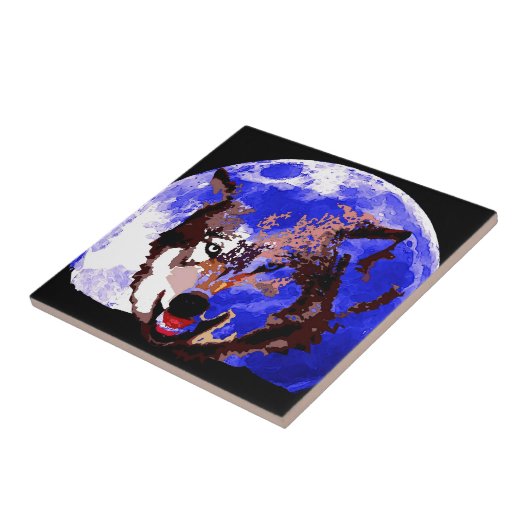 ウルフと満月 タイル (側面)