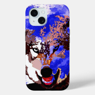 ウルフと満月 iPhone 15ケース