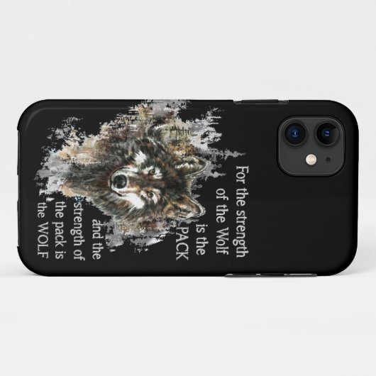 ウルフの強さパックファミリー引用文カスタマイズ Case-Mate iPhoneケース (裏面(横))