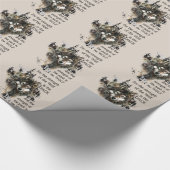 ウルフの強さパックファミリー引用文水色 ラッピングペーパー (角)