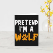 ウルフの怠け者のハロウィンおもしろいの衣装を装う カード (黄色い花)