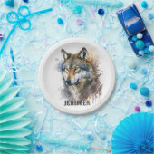 ウルフの水の絵を描色 ペーパープレート (パーティー)