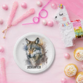 ウルフの水の絵を描色 ペーパープレート (パーティー)