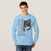 ウルフはっきりしたやる気を起こさせるデザイン：忍耐 Tシャツ (正面フル)